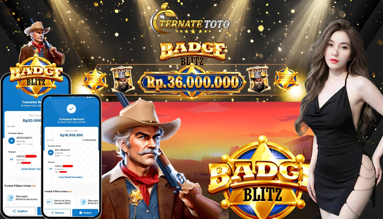 TERNATETOTO - JACKPOT BADGE BLITZ Rp. 36,000,000,-